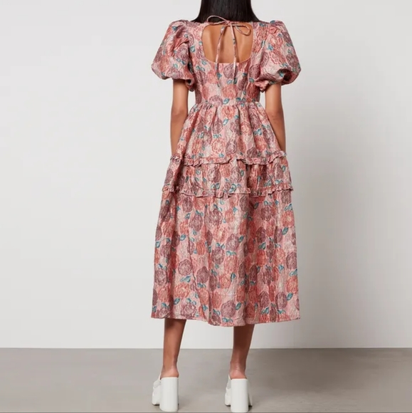 NWT DREAM sister Jane DREAM Nerissa Jacquard Midi Dress DREAM CORALS IN BLOOM S - Picture 10 of 16